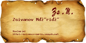 Zsivanov Márió névjegykártya